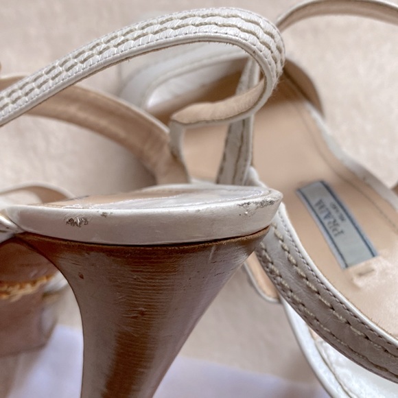 Authentic Prada White Ankle Strap Heels size 38 - Picture 15 of 16